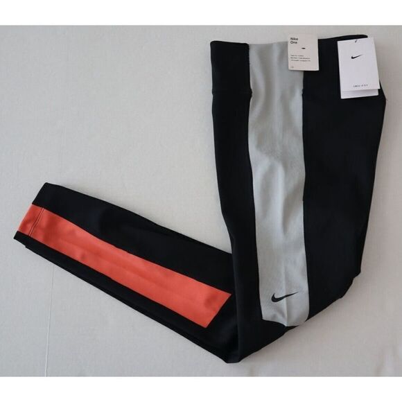 Nike One DD4574-011 Women's Sz S Colorblocked DRI-FIT Mid-Rise 7/8 Leggings - Picture 6 of 9